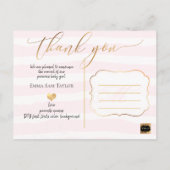 PixDezines DIY カラー ストライプ|ベビーシャワー 感謝 案内ポストカード (裏面)