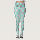 PixDezines DIY カラー/偽のシルバー/チェック柄パターン レギンス (正面)