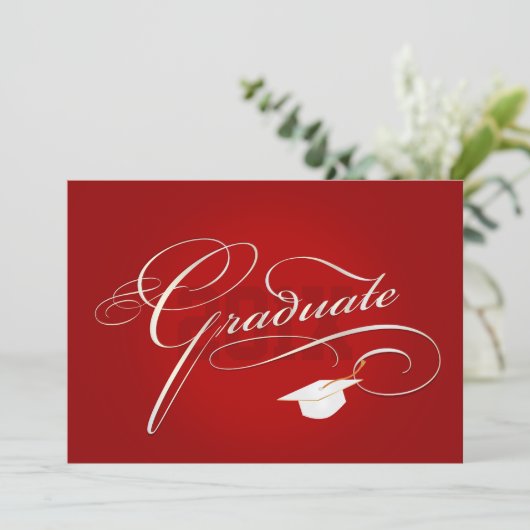 PixDezines DIY カラー 卒業式 招待状 (スタンド正面)