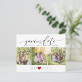 PixDezines DIY カラー / Save our Date / カリグラフィー ポストカード (スタンド正面)