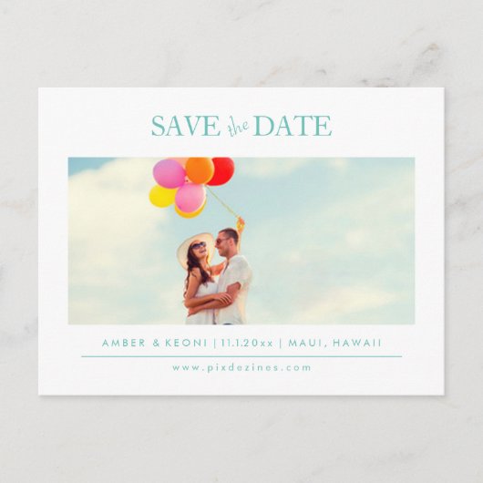 PixDezines DIY カラー Save the Date 案内ポストカード (正面)