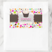 PixDezines diy、バブルガム+カップケーキを振りかける 長方形シール (バッグ)