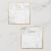PixDezines DIY フェイクゴールド モノグラム 大理石 メッセージカード ノートカード (正面/裏面)