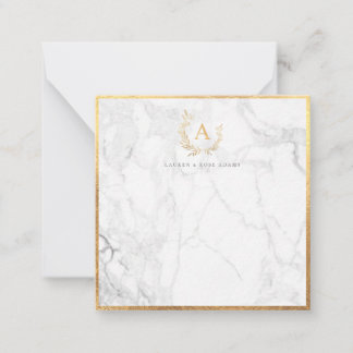 PixDezines DIY フェイクゴールド モノグラム 大理石 メッセージカード ノートカード