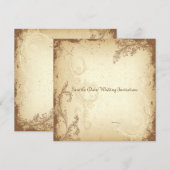 PixDezines DIY ヴィンテージ+フラワーデザイン セーブザデート (正面/裏面)