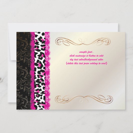 PixDezines diy 2012の卒業/cheetah 5x7 招待状 (裏面)