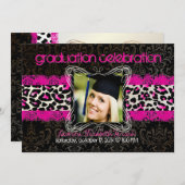 PixDezines diy 2012の卒業/cheetah 5x7 招待状 (正面/裏面)