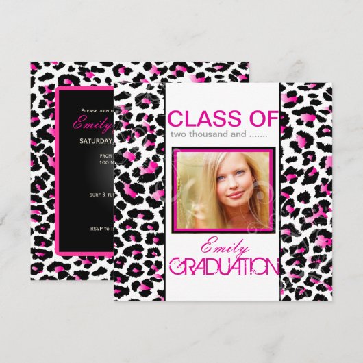 PixDezines diy 2012 grasial, cheetah 招待状 (正面/裏面)