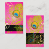 PixDezines diy background/peacock+filigree 名刺 (正面/裏面)