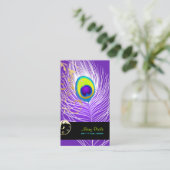 PixDezines diy background/peacock+filigree 名刺 (スタンド正面)