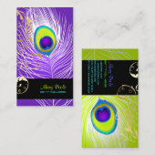 PixDezines diy background/peacock+filigree 名刺 (正面/裏面)