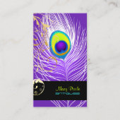 PixDezines diy background/peacock+filigree 名刺 (正面)