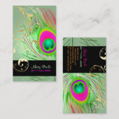 PixDezines diy background/peacock+filigree 名刺 (正面/裏面)