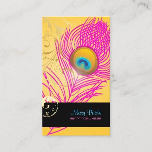 PixDezines diy background/peacock+filigree 名刺 (正面)