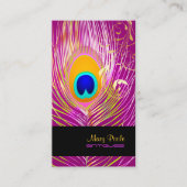 PixDezines DIY background/peacock+filigree swirls 名刺 (正面)