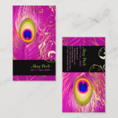 PixDezines DIY background/peacock+filigree swirls 名刺 (正面/裏面)