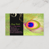 PixDezines DIY background/peacock+filigree swirls 名刺 (裏面)