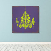 PixDezines DIY Bckgrnd/green crystal chandelier キャンバスプリント (インサイチュ (ウッドフロア))