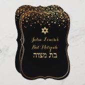 PixDezines DIY color/Dazledバルミツワー 招待状 (正面/裏面)