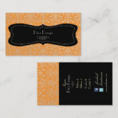 PixDezines diy color/flora damaskサーモンオレンジ 名刺 (正面/裏面)