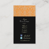 PixDezines diy color/flora damaskサーモンオレンジ 名刺 (裏面)