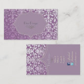 PixDezines diy color, flora damask 名刺 (正面/裏面)