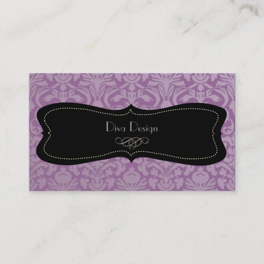 PixDezines diy color, flora damask 名刺 (正面)