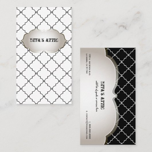 PixDezines diy color/moroccanトレリス 名刺 (正面/裏面)