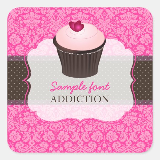 PixDezines diy colors、ストロベリーカップケーキ スクエアシール (正面)