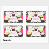 PixDezines diy colors, cupcake+olivia damask 長方形シール (シート)