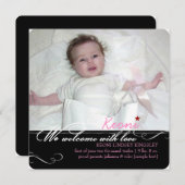 PixDezines diy colors、fotosの誕生の発表 案内状 (正面/裏面)