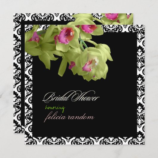 PixDezines diy green orchid+olivia damask(PixDezin 招待状 (正面/裏面)