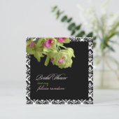 PixDezines diy green orchid+olivia damask(PixDezin 招待状 (スタンド正面)