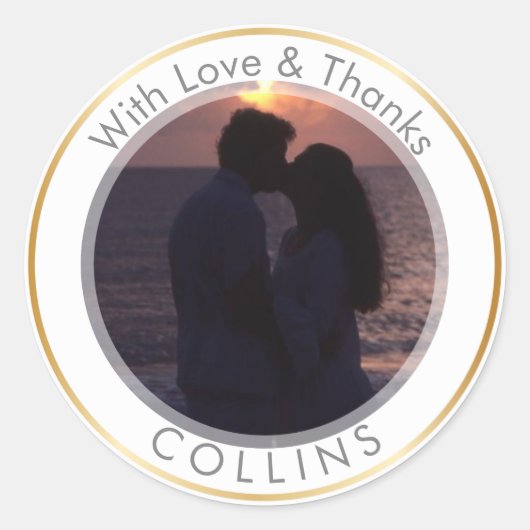 PixDezines DIY Photo Thank You ラウンドシール (正面)