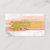 PIXDEZINES DIY PROFESSION|白大理石フェイク金ゴールド 名刺 (裏面)