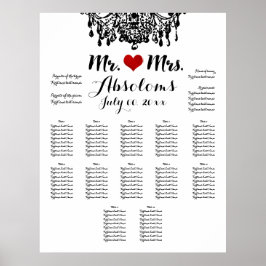 PixDezines DIYColor/シャンデリア/シーティングチャート ポスター