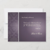 PixDezines Dolcè ダマスク / プラム+アイボリーグレー サンキューカード (裏面)