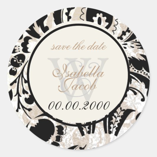 PixDezines dolce damask diyカラー ラウンドシール (正面)