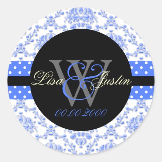 PIxDezines dolce damask/DIY背景色 ラウンドシール (正面)