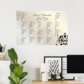 PixDezines Dolcece Damask/テーブル#s/DIYフォント ポスター (ホームオフィス)