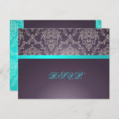 PixDezines Dolcet Damask、RSVPには5x7招待状が必要 出欠カード (正面/裏面)