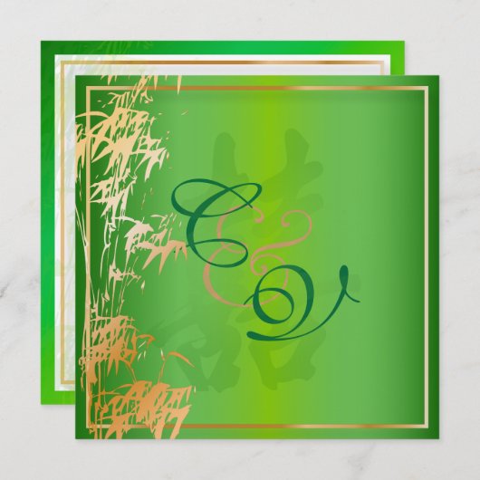 PixDezines Double Happines, 結婚's 招待状 (正面/裏面)