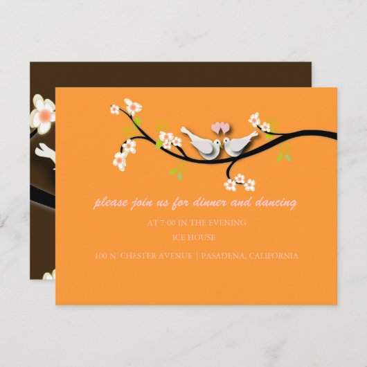 PixDezines doves/love birds/diy color 招待状 (正面/裏面)