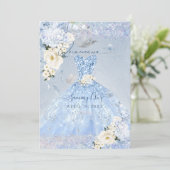 PixDezines Dusty Blueバラキンセアニェラドレス 招待状 (スタンド正面)