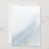 PixDezines Dusty Blue Silver Christening 1st BD 招待状 (裏面)