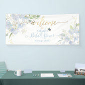 PixDezines Dusty Blue Water color Sweet Pea Flower 横断幕 (トレードショー)