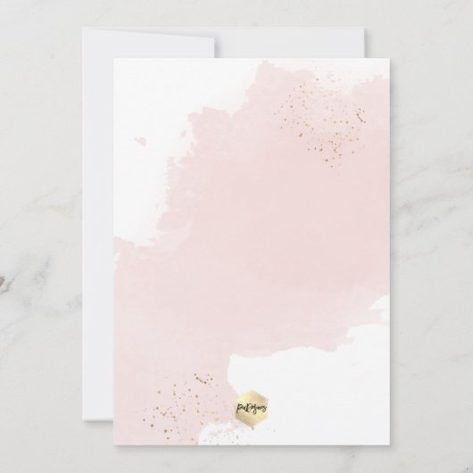 PixDezines Dusty Pink H2《キリスト教》洗礼式や命名式+1 Birthday 招待状 (裏面)