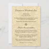 PixDezines EBONY SWIRLS/アイボリーバロックDAMASK 招待状 (正面)