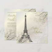 PixDezines EIFFEL PARIS+SNOWFLAKES INVITATIONS 招待状 (正面/裏面)