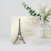 PixDezines EIFFEL PARIS+SNOWFLAKES INVITATIONS 招待状 (スタンド正面)